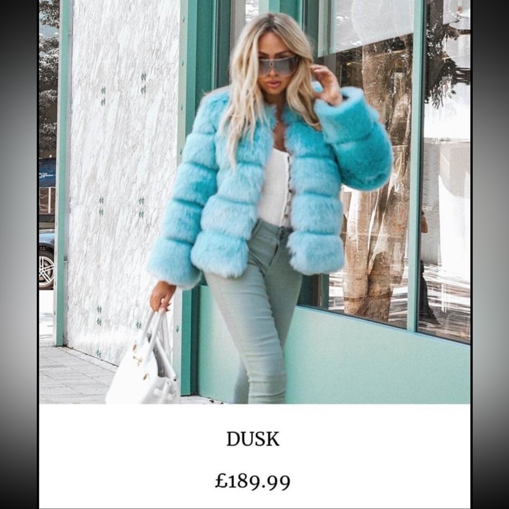 NWT Amo Couture Mint Faux Fur Jacket Small